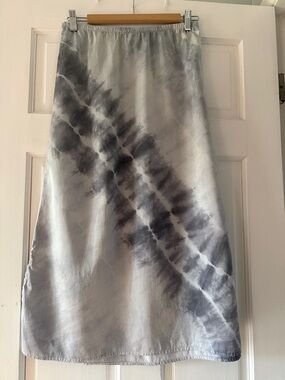 J. Jill Gray Tie-Dye Midi Skirt Silk/Cotton